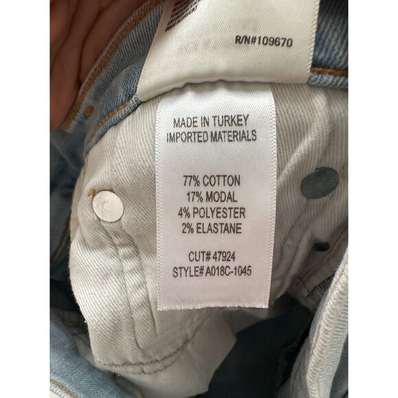 Agolde Women's Sophie High Rise Skinny Crop Light Wash Blue Distressed Size 30 - Picture 10 of 10